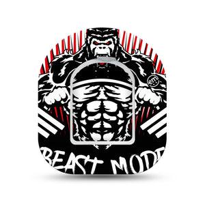 ExpressionMed Beast Mode Omnipod Surface Center Sticker and Mini Tape Aggressive Mode Themed Vinyl Sticker and Tape Design Pump Design