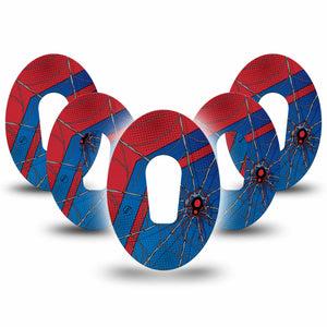 ExpressionMed Spider Man Dexcom G6 Tape 5-Pack Tape Spiderman Web Print, Plaster Continuous Glucose Monitor Design