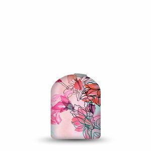 ExpressionMed Whimsical Blossoms Pod Full Wrap Sticker Pod Full Wrap Sticker Single Sticker Pastel pink and blue florals Vinyl Decoration Pump design