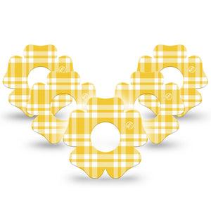 ExpressionMed yellow gingham Infusion Flower, 10-Pack Cheery gingham Fixing Ring Patch For Pump