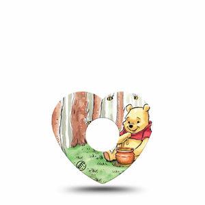 ExpressionMed Winnie the Pooh Freestyle Libre 3 Heart Shape Tape Single Christopher Robin Inspired Patch CGM Design