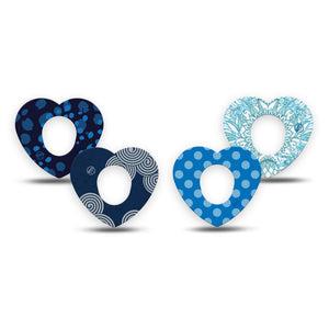 ExpressionMed Barbie Splash Variety Pack Dexcom G7 Heart Shape Tape, Dexcom Stelo Glucose Biosensor System, 4-Pack Tape Variety Fun Hypnotic Shapes, Overlay Patch CGM Design