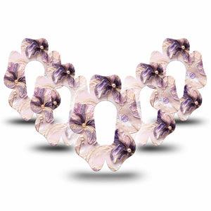 ExpressionMed Pink Pearls Dexcom G6 Flower, 5-Pack Gold and pearl petals inspired Plaster for Continuous Glucose Monitor
