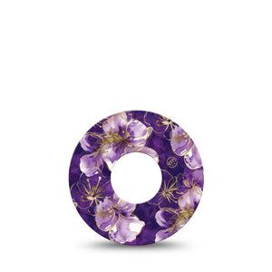 ExpressionMed Plum Gold Infusion Set, 5-Pack Purple gold hibiscus Decorative Patch For Insulin Pump