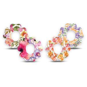 ExpressionMed Blooming Radiance Variety Pack Dexcom G7 Flower Shape Tape, Dexcom Stelo Glucose Biosensor System, 4-Pack Tape Variety Summer Sunset Toned Florals, Orange Pink Flowers, Gossamer Flower Mix, Sunset Tone Florals, Summer Florals, Sheer Inspired Petals, Summer Sunset Toned Florals, Delicate Orange Pink Petals, Adhesive Tape CGM Design