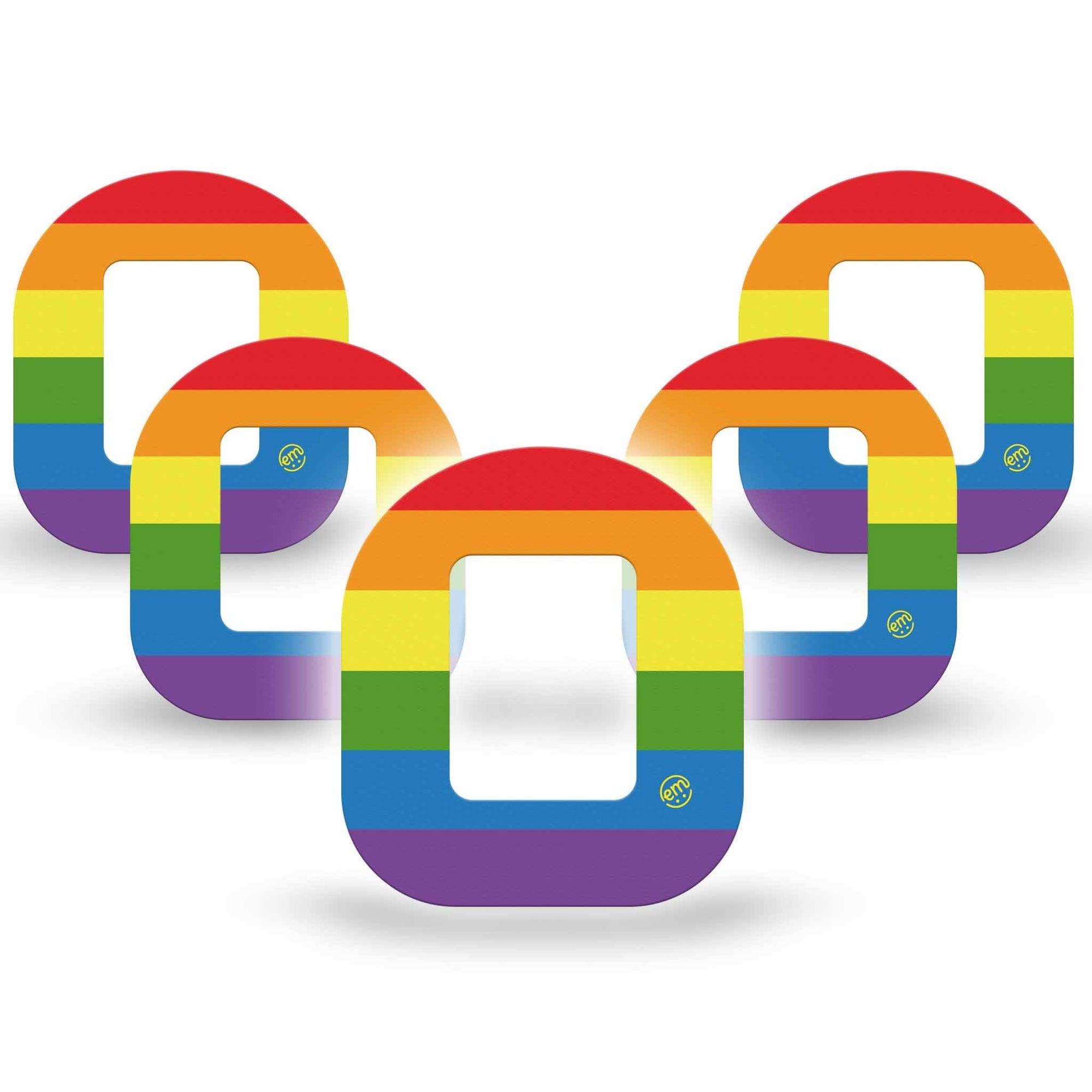 ExpressionMed Rainbow Flag Tandem Mobi 5-Pack basic rainbow colorful striped Pump Adhesive Design