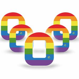 ExpressionMed Rainbow Flag Tandem Mobi 5-Pack basic rainbow colorful striped Pump Adhesive Design