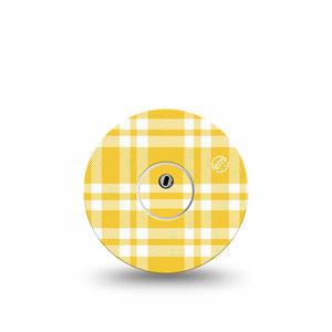 ExpressionMed yellow gingham Freestyle Libre 3 and Libre 3 Plus, Single Tape and Single Sticker Summer yellow plaid Accessories for Continuous Glucose Monitor