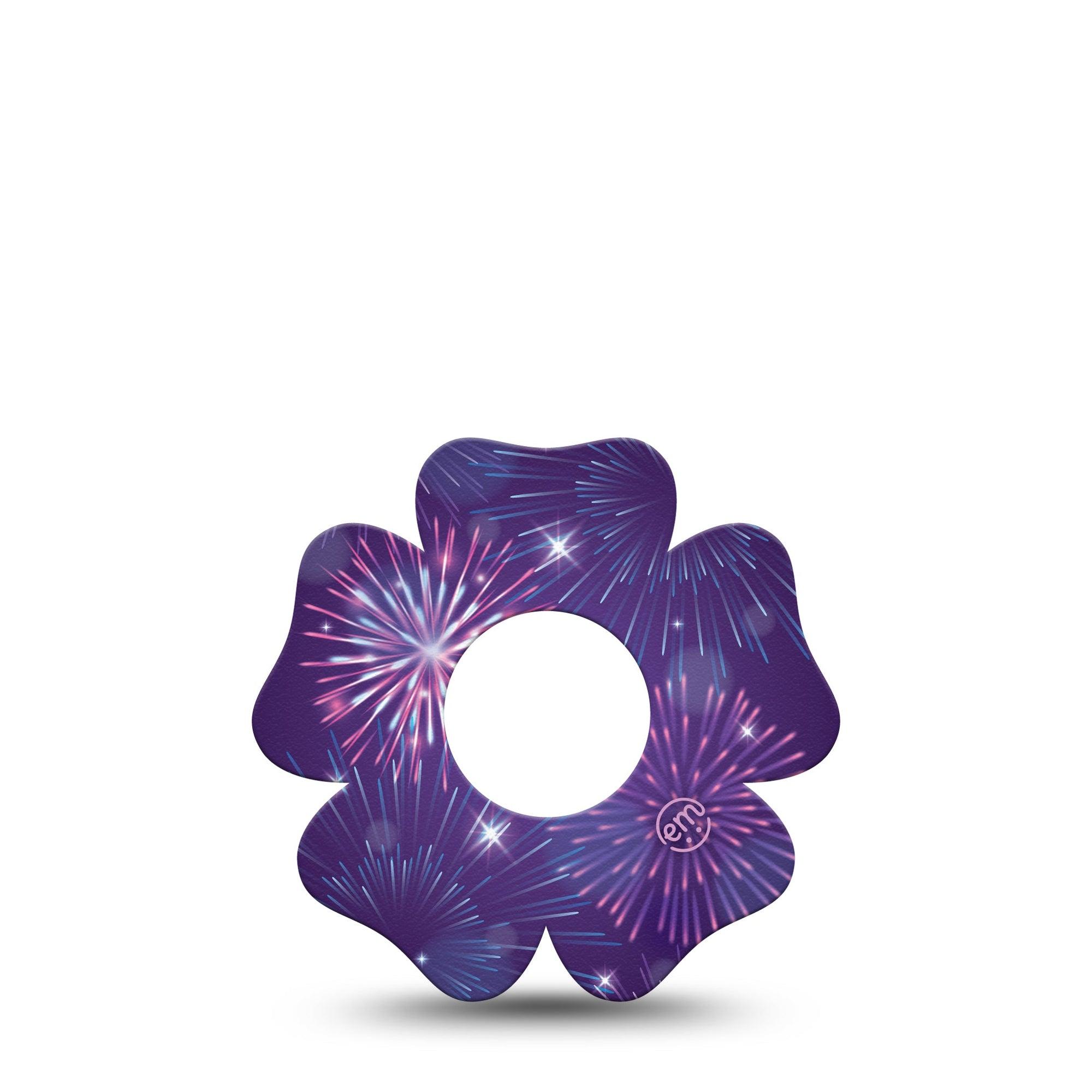 ExpressionMed New Years Celebration Infusion Set Flower Shape Tape 5-Pack Tape New Year Festive, Plaster Continuous Glucose Monitor Design