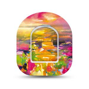 ExpressionMed Fragments from Above Omnipod Surface Center Sticker and Mini Tape Classical Painting Inspired Vinyl Sticker and Tape Design Pump Design