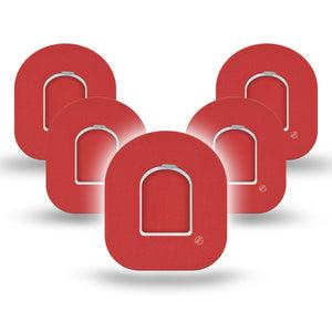 ExpressionMed Cherry Red Omnipod Tape, 5-Pack Tape and 5-Pack Sticker Pantone Color, Adhesive Patch Pump Design