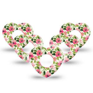 ExpressionMed Painter’s Cosmos Infusion Heart, 10-Pack watercolor pink garden Adhesive Tape For Pump