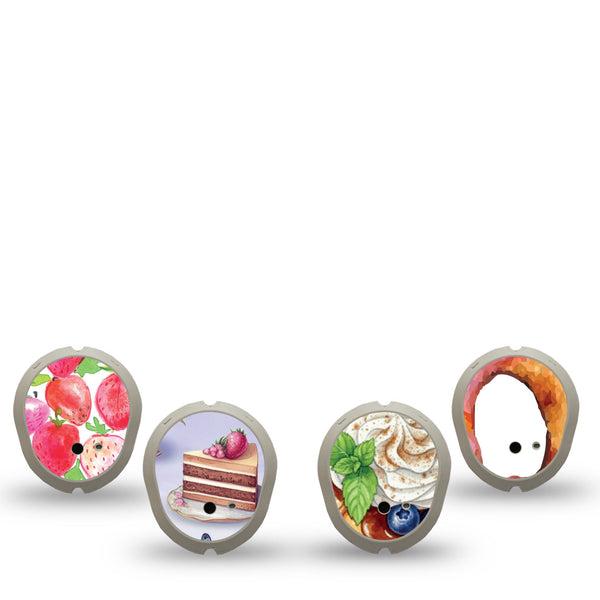 ExpressionMed Morning Delights Dexcom G7 and Dexcom Stelo Glucose Biosensor System Sticker, 4-Pack Sticker Pretty pink desserts Sensor Cover for Continuous Glucose Monitor