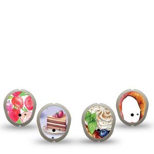 ExpressionMed Morning Delights Dexcom G7 and Dexcom Stelo Glucose Biosensor System Sticker, 4-Pack Sticker Pretty pink desserts Sensor Cover for Continuous Glucose Monitor