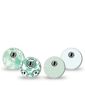ExpressionMed Pistachio Whirl Variety Pack Freestyle Libre 3 and Libre 3 Plus Sticker, 4-Pack Sticker Variety, Solid Color Pack, Decorative Decal CGM Design