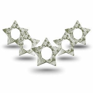 ExpressionMed Olive Henna Dexcom G7 Star Shape Tape, Dexcom Stelo Glucose Biosensor System, 5-Pack Tape Rich Undertone, Adhesive Tape CGM Design
