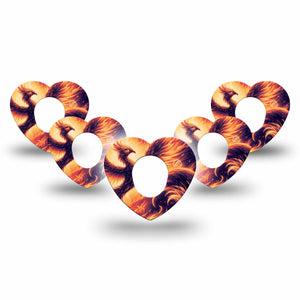 ExpressionMed Rising Phoenix Dexcom G7 Heart Shape Tape, Dexcom Stelo Glucose Biosensor System, 5-Pack Tape Fire Rising Phoenix Perseverance, Overlay Patch CGM Design