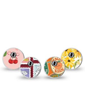 ExpressionMed Sweet Stickers Freestyle Libre 3 and Libre 3 Plus Sticker, 4-Pack Sticker Fruits florals animals mix Vinyl Decoration for CGM