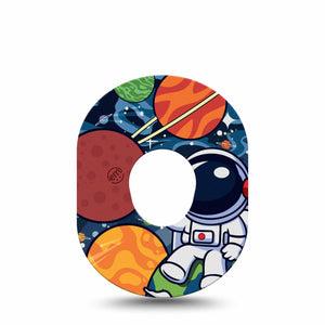 ExpressionMed Astronaut Dexcom G7 Tape, Dexcom Stelo Glucose Biosensor System,  Single Space Theme Overlay Tape Continuous Glucose Monitor Design