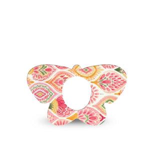 ExpressionMed Blush Dexcom G7 and Dexcom Stelo Glucose Biosensor System Butterfly, Single Tape blush pink pattern Overlay Tape for CGM