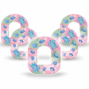 ExpressionMed Turtley One-derful Omnipod, 5-Pack Pink hibiscus blue turtles Sensor Cover For Pump