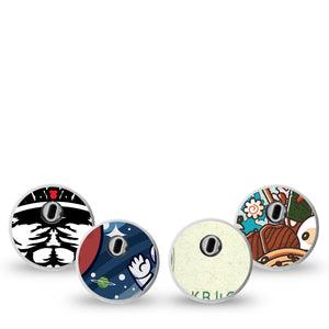 ExpressionMed Outlaw Legends Variety Pack Freestyle Libre 3 Sticker 4-Pack Sticker Variety Action Themed Prints, Decorative Decal CGM Design