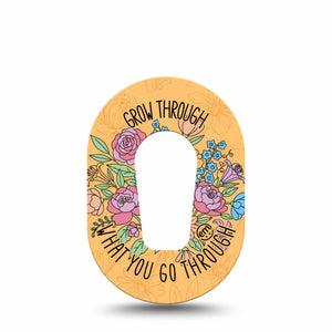 ExpressionMed Strength in Bloom Dexcom G6 Mini, Single Tape Positive florals Adhesive Tape for CGM