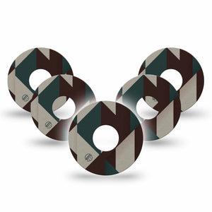 ExpressionMed Timberline  Freestyle Libre 3 and Libre 3 Plus, 5-Pack Triangular pattern Sensor Decoration for CGM