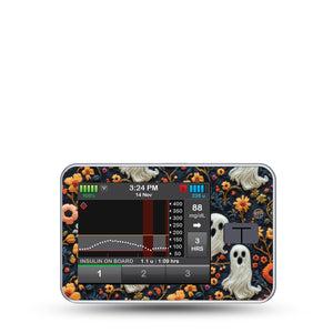 ExpressionMed Embroidered Ghost Tandem T-Slim Sticker, Single Sticker Only Threaded Embroidery Inspired, Vinyl Decoration Pump Design