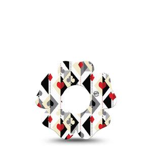 ExpressionMed Playing Cards Infusion Set Flower Shape Tape 5-Pack Tape Classic French Playing Cards, Plaster Continuous Glucose Monitor Design