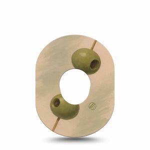 ExpressionMed Olives Dexcom G7 and Dexcom Stelo Glucose Biosensor System, Single Tape martini inspired Fixing Ring Patch for CGM