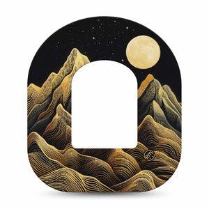 ExpressionMed Black Mountain Omnipod Tape, Single Tape Full Moon Mountains, Adhesive Patch Pump Design