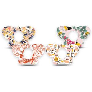 ExpressionMed Sunset Sorbet Variety Pack Dexcom G7 Butterfly Shape Tape, Dexcom Stelo Glucose Biosensor System, 4-Pack Tape Variety Soft Yellows Pinks, Adhesive Tape CGM Design