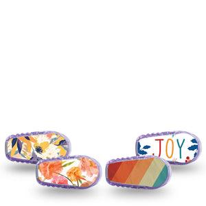 ExpressionMed Jewel Tone Glow Variety Pack Dexcom G6 Sticker, 4-Pack Sticker Variety Cheerful Colors, Vinyl Decoration Continuous Glucose Monitor Design