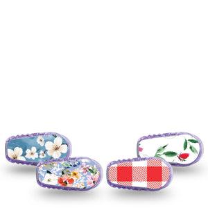 ExpressionMed Liberty Blooms Dexcom G6 Sticker, 4-Pack Sticker independence day florals Adhesive Tape for CGM