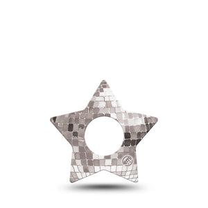 ExpressionMed Mirror Ball Infusion Star, 5-Pack Silver inspired ball Waterproof Adhesive Tape For Insulin Pump