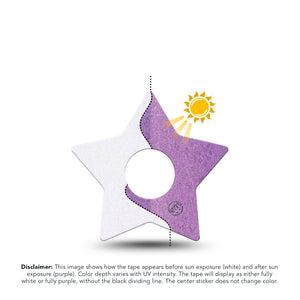 ExpressionMed Solar Violet Freestyle Libre 3 and Libre 3 Plus Star Shape Tape, Single Tape Solar-Reactive Purple, Patch CGM Design