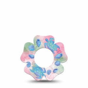 ExpressionMed Turtley One-derful Freestyle Libre, Libre 2 Plus, and Abbott Lingo Flower, Single Tape Girly beachy motifs Decorative Adhesive Tape for CGM
