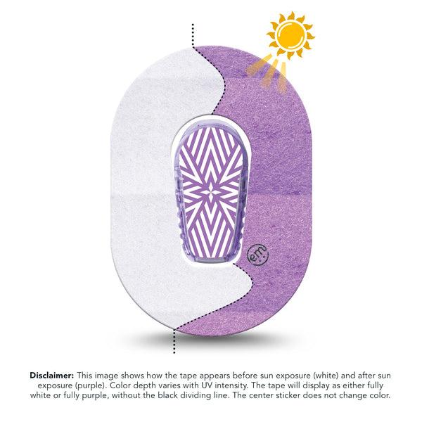 ExpressionMed Solar Violet Dexcom G6 Mini Tape, Single Tape and Single Sticker Sunlight-Responsive Color, Adhesive Tape CGM Design