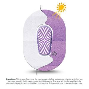 ExpressionMed Solar Violet Dexcom G6 Mini Tape, Single Tape and Single Sticker Sunlight-Responsive Color, Adhesive Tape CGM Design