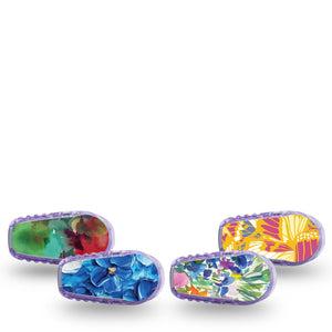 ExpressionMed Summer Splash Variety Pack Dexcom G6 Sticker, 4-Pack Sticker Variety Summer Fun Toned Petals, Vinyl Decoration Continuous Glucose Monitor Design