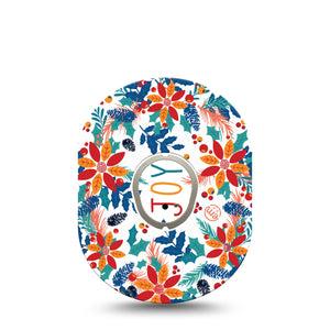 ExpressionMed Joyful Wreath Dexcom G7 Sticker and Tape, Dexcom Stelo Glucose Biosensor System,  Bright Happy Wreath, Vinyl Sticker and Tape Pairing Continuous Glucose Monitor Design