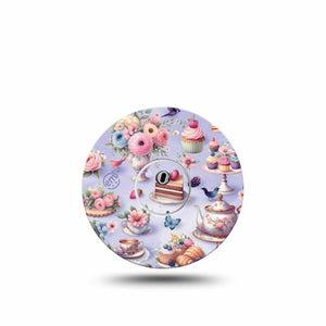 ExpressionMed Floral Tea Party Freestyle Libre 3 and Libre 3 Plus Sticker and Tape  Tea Party Snacks, Vinyl Sticker and Tape Pairing CGM Design