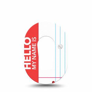 ExpressionMed Name Tag Dexcom G6 Mini Tape, Single Tape Hello My Name Is, Adhesive Tape CGM Design