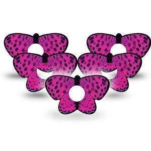 ExpressionMed Spotted Pink Butterfly Freestyle Libre 3 Butterfly Shape Tape 5-Pack Captivating Pink Butterfly Overlay Patch CGM Design