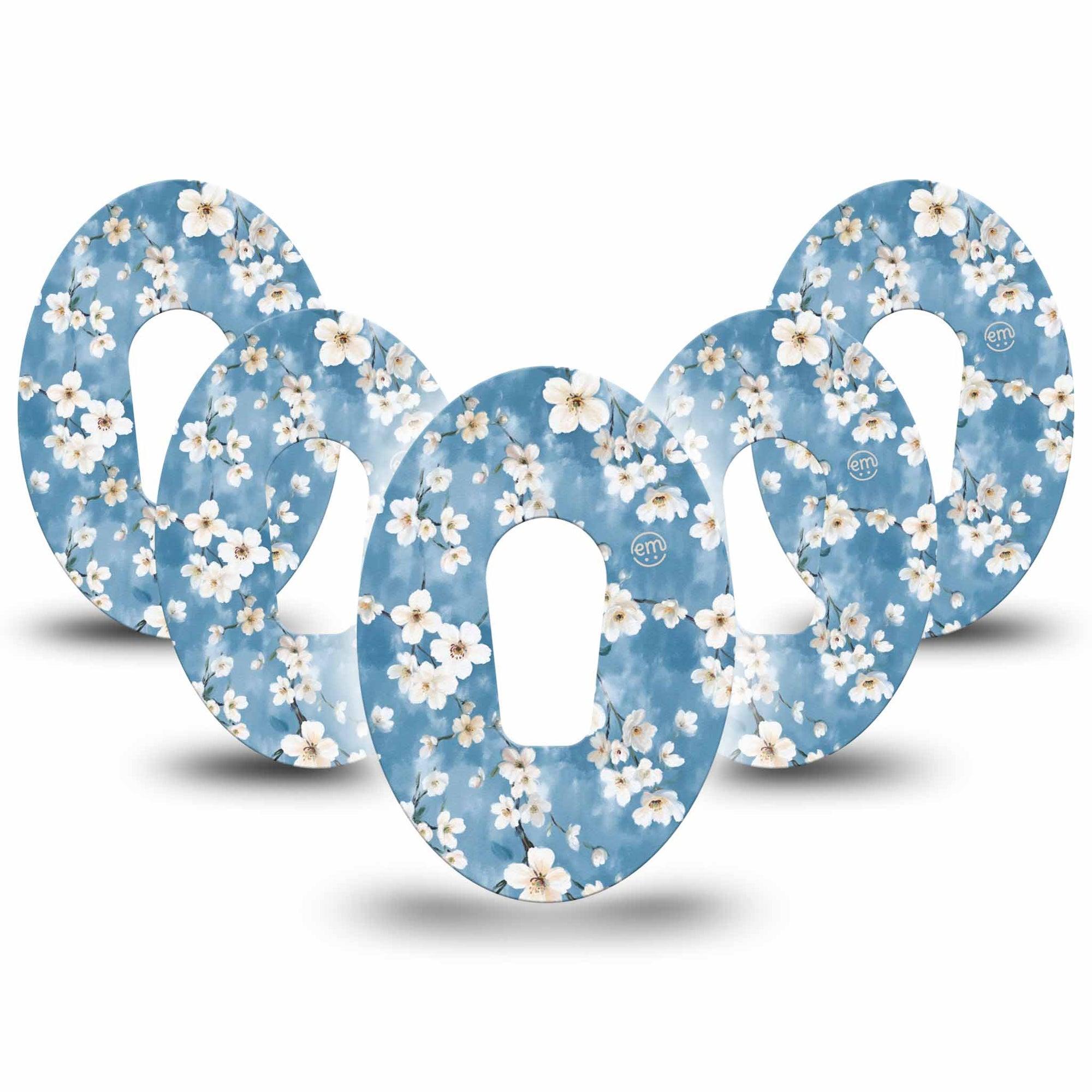 ExpressionMed Cherry Blossom Dexcom G6 Tape 5-Pack Tape Painted Cherry Blossom Tree, Plaster Continuous Glucose Monitor Design