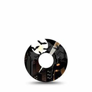 ExpressionMed Bat Man  Freestyle Libre 3 and Libre 3 Plus Tape Single Tape Gotham City Night Hero, Adhesive Tape Continuous Glucose Monitor Design