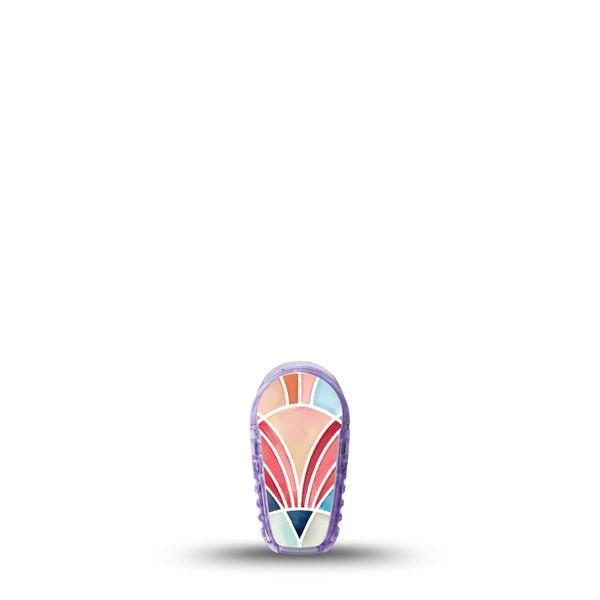 ExpressionMed Watercolor Fan Dexcom G6 Sticker, Single Sticker Stained glass fan pattern Decorative Adhesive Tape for CGM