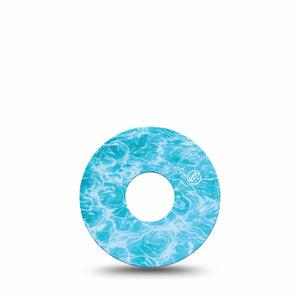 ExpressionMed Sunlit Water Freestyle Libre 3 and Libre 3 Plus, Single Tape Rippling blue water Overlay Patch for Continuous Glucose Monitor