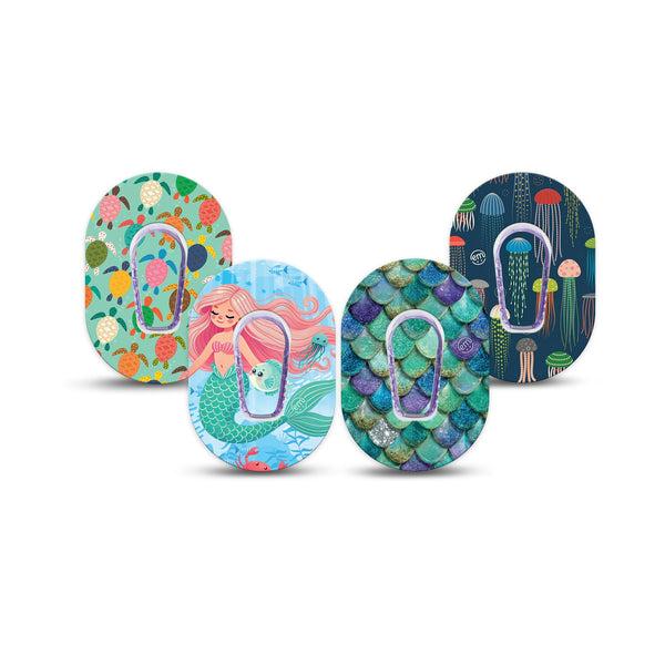 ExpressionMed Tidepool Dexcom G6 Mini, tape and sticker  the little mermaid inspired design Waterproof Adhesive Tape for CGM